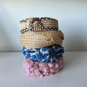 4 raffia style headbands